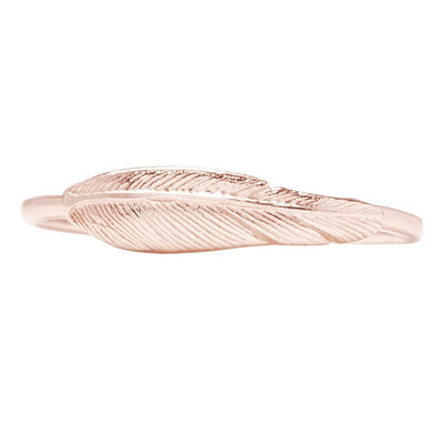 Large Feather Stacking Ring Jewelry Helen Ficalora 14k Pink Gold 6