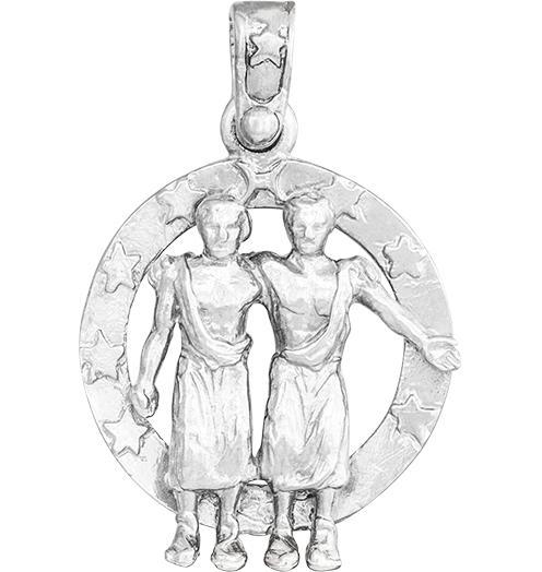 Large Gemini Zodiac Charm Jewelry Helen Ficalora Sterling Silver 