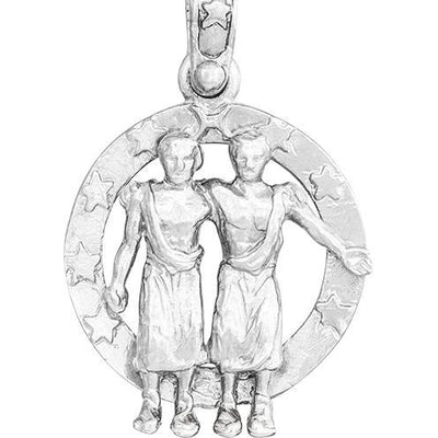 Large Gemini Zodiac Charm Jewelry Helen Ficalora Sterling Silver 