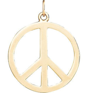 Large Peace Sign Cutout Charm Jewelry Helen Ficalora 14k Yellow Gold For Necklaces And Bracelets
