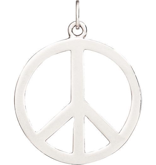Large Peace Sign Cutout Charm Jewelry Helen Ficalora 14k White Gold For Necklaces And Bracelets