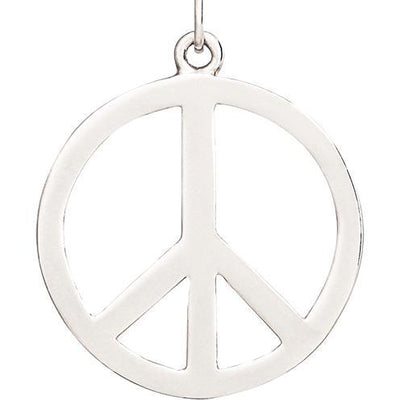 Large Peace Sign Cutout Charm Jewelry Helen Ficalora 14k White Gold For Necklaces And Bracelets