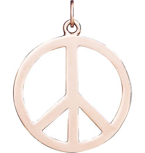 Large Peace Sign Cutout Charm Jewelry Helen Ficalora 14k Pink Gold For Necklaces And Bracelets
