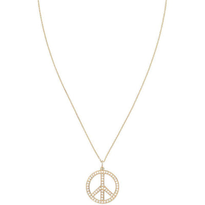 Large Peace Sign Cutout Charm Pavé Diamonds Jewelry Helen Ficalora For Necklaces And Bracelets