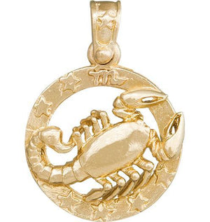 Large Scorpio Zodiac Charm Jewelry Helen Ficalora 14k Yellow Gold
