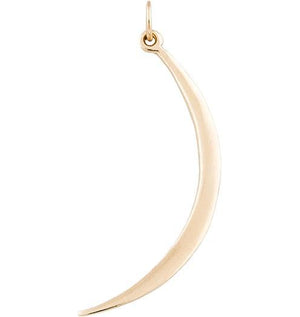 Large Smooth Crescent Moon Charm Jewelry Helen Ficalora 14k Yellow Gold