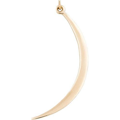 Large Smooth Crescent Moon Charm Jewelry Helen Ficalora 14k Yellow Gold