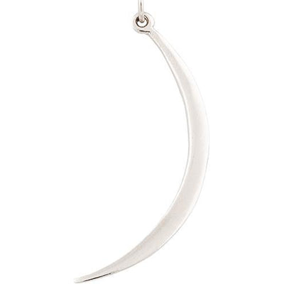 Large Smooth Crescent Moon Charm Jewelry Helen Ficalora 14k White Gold