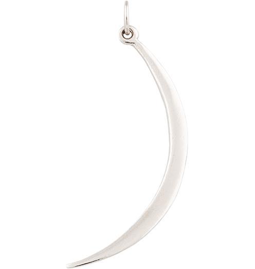 Large Smooth Crescent Moon Charm Jewelry Helen Ficalora 14k White Gold