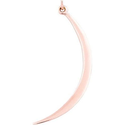 Large Smooth Crescent Moon Charm Jewelry Helen Ficalora 14k Pink Gold