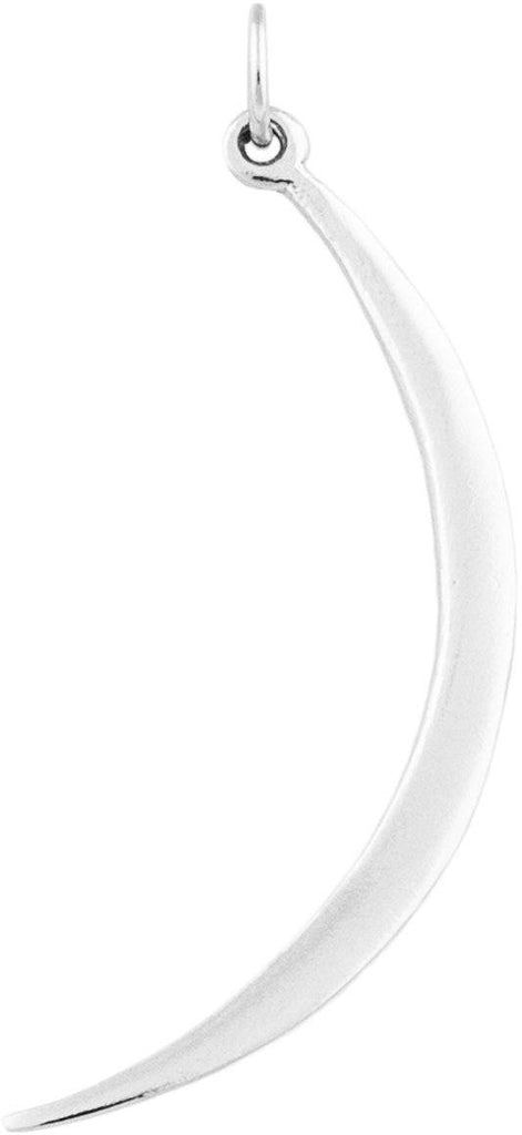 Large Smooth Crescent Moon Charm Jewelry Helen Ficalora Sterling Silver