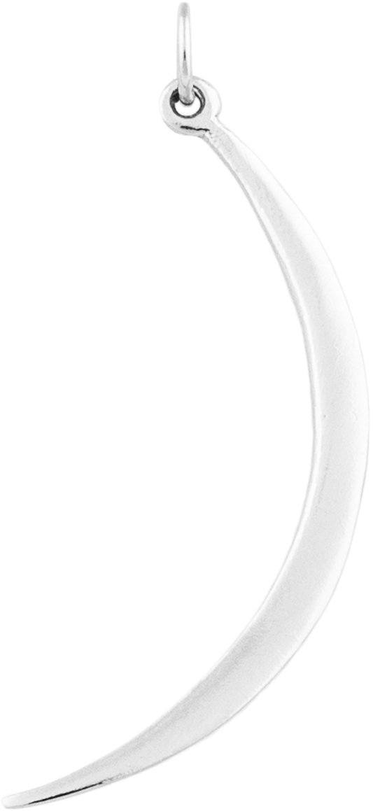 Large Smooth Crescent Moon Charm Jewelry Helen Ficalora Sterling Silver 
