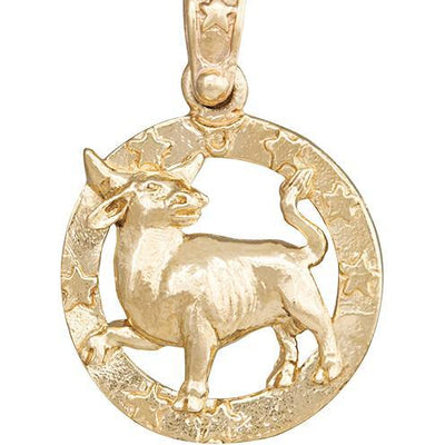 Large Taurus Zodiac Charm Jewelry Helen Ficalora 14k Yellow Gold