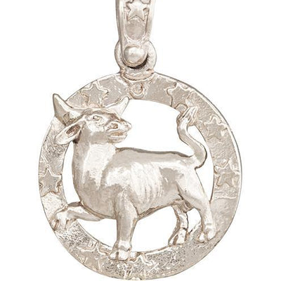 Large Taurus Zodiac Charm Jewelry Helen Ficalora 14k White Gold