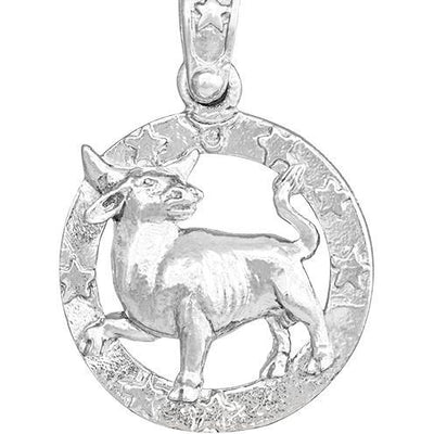 Large Taurus Zodiac Charm Jewelry Helen Ficalora Sterling Silver 