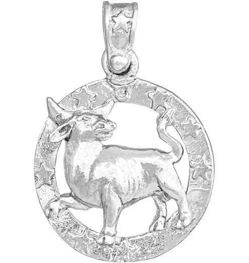 Large Taurus Zodiac Charm Jewelry Helen Ficalora Sterling Silver 