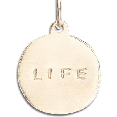 "Life" Disk Charm Jewelry Helen Ficalora 14k Yellow Gold