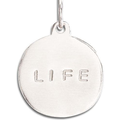 "Life" Disk Charm Jewelry Helen Ficalora 14k White Gold