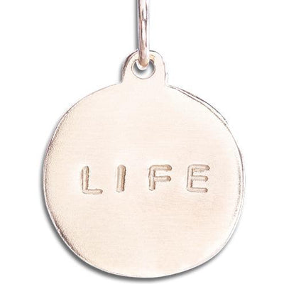 "Life" Disk Charm Jewelry Helen Ficalora 14k Pink Gold