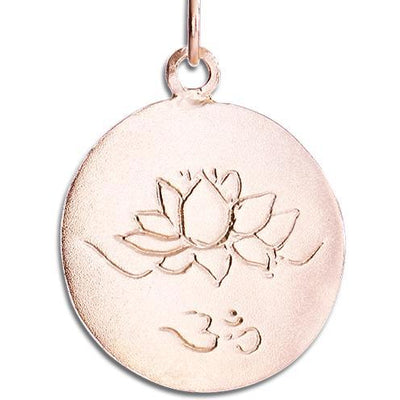 Lotus Om Disk Charm Jewelry Helen Ficalora 14k Pink Gold