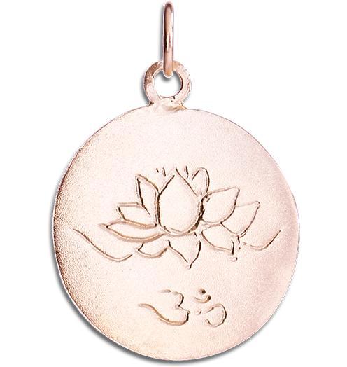 Lotus Om Disk Charm Jewelry Helen Ficalora 14k Pink Gold
