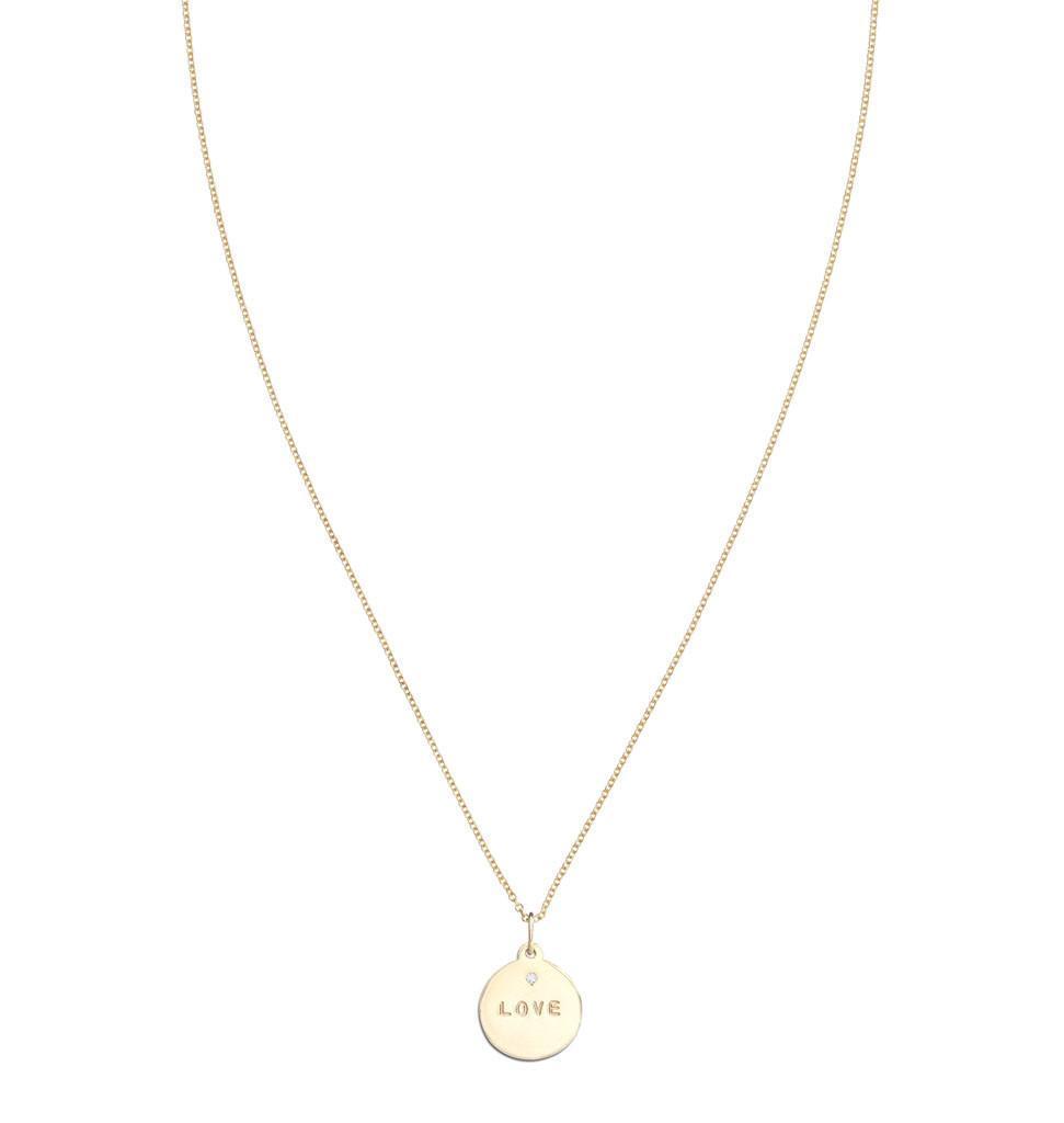 "Love" Disk Charm With Diamond Jewelry Helen Ficalora 