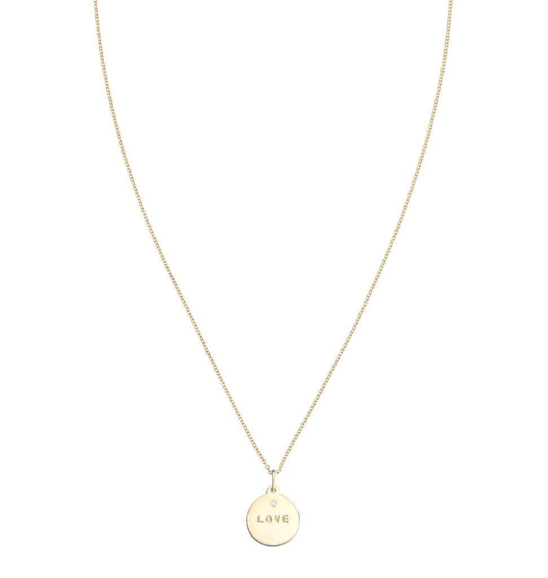 "Love" Disk Charm With Diamond Jewelry Helen Ficalora 