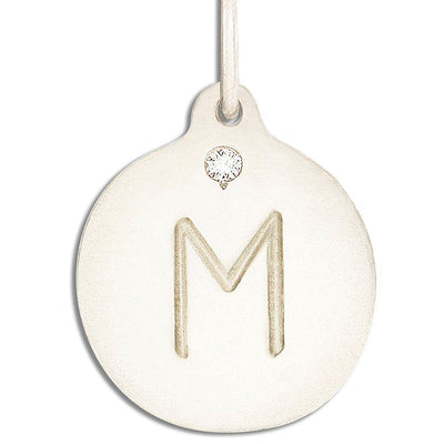 "M" Alphabet Charm With Diamond Jewelry Helen Ficalora 14k White Gold For Necklaces And Bracelets