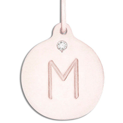 "M" Alphabet Charm With Diamond Jewelry Helen Ficalora 14k Pink Gold For Necklaces And Bracelets