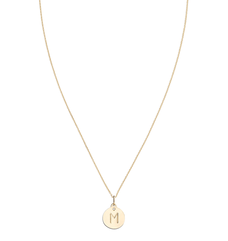 "M" Alphabet Charm With Diamond -  - Jewelry - Helen Ficalora - 5