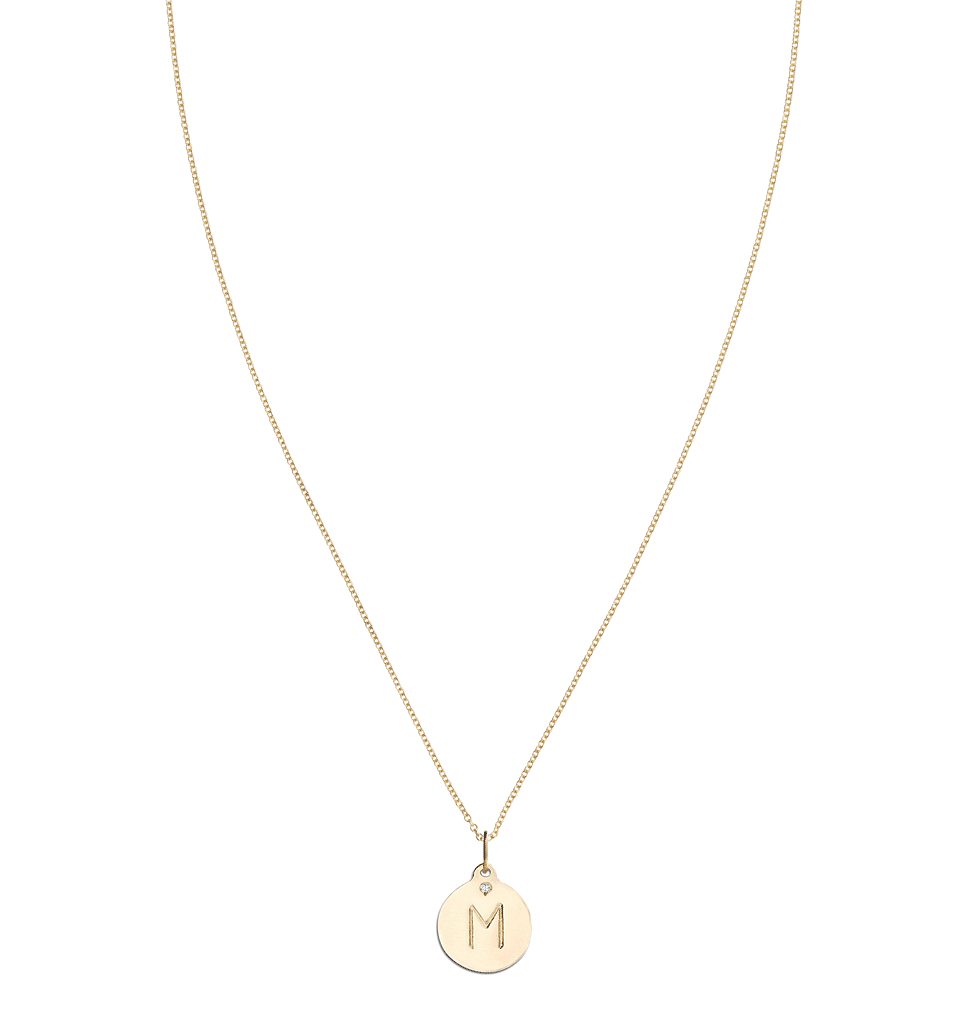 "M" Alphabet Charm With Diamond -  - Jewelry - Helen Ficalora - 5
