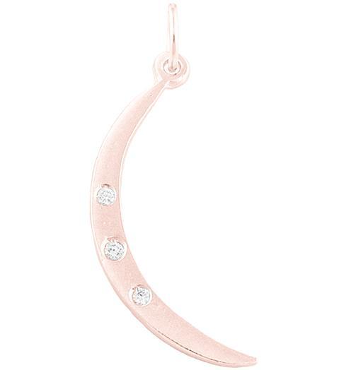 Medium Crescent Moon Charm With 3 Diamonds Jewelry Helen Ficalora 14k Pink Gold