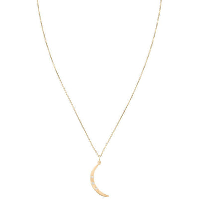 Medium Crescent Moon Charm With 3 Diamonds Jewelry Helen Ficalora