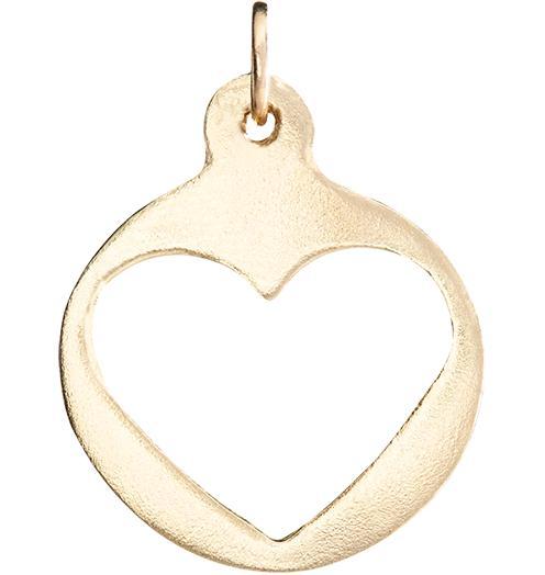 Medium Heart Cutout Charm Jewelry Helen Ficalora 14k Yellow Gold