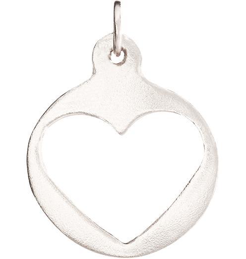 Medium Heart Cutout Charm Jewelry Helen Ficalora 14k White Gold