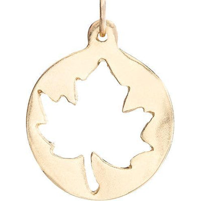 Medium Maple Leaf Cutout Charm Jewelry Helen Ficalora 14k Yellow Gold