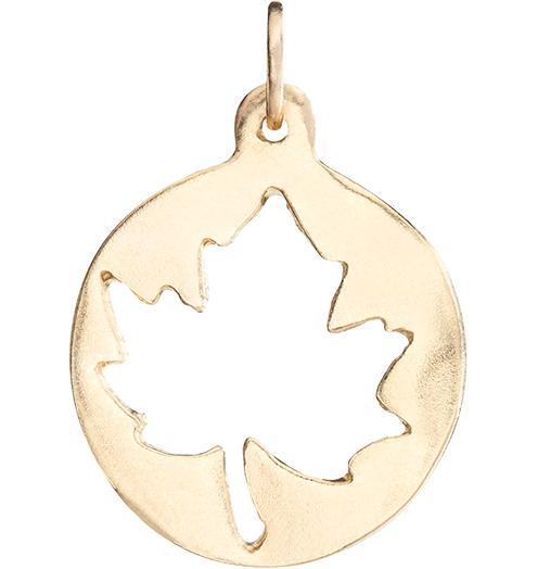 Medium Maple Leaf Cutout Charm Jewelry Helen Ficalora 14k Yellow Gold
