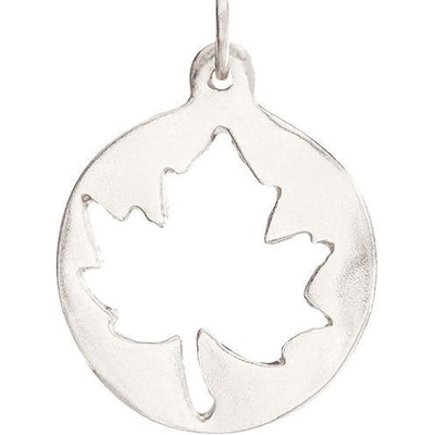 Medium Maple Leaf Cutout Charm Jewelry Helen Ficalora 14k White Gold