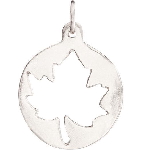 Medium Maple Leaf Cutout Charm Jewelry Helen Ficalora 14k White Gold