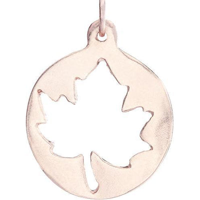 Medium Maple Leaf Cutout Charm Jewelry Helen Ficalora 14k Pink Gold