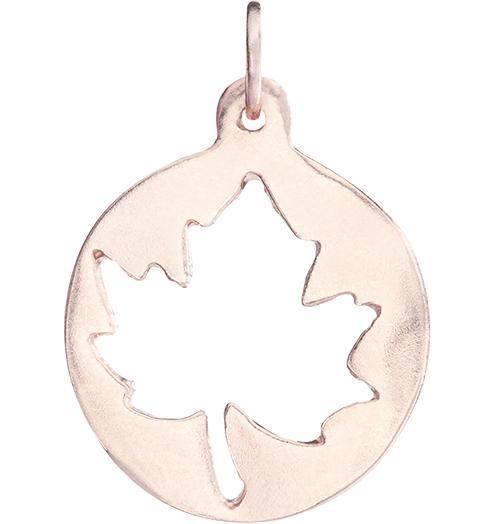 Medium Maple Leaf Cutout Charm Jewelry Helen Ficalora 14k Pink Gold