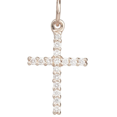 Medium Pave Diamond Cross Jewelry Helen Ficalora 14k White Gold