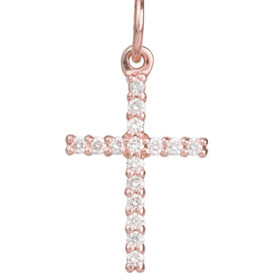 Medium Pave Diamond Cross Jewelry Helen Ficalora 14k Pink Gold
