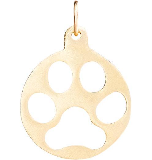 Medium Paw Print Cutout Charm Jewelry Helen Ficalora 14k Yellow Gold For Necklaces And Bracelets