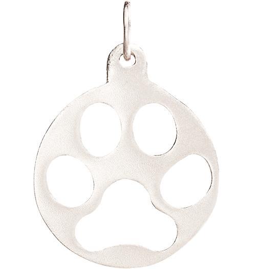 Medium Paw Print Cutout Charm Jewelry Helen Ficalora 14k White Gold For Necklaces And Bracelets