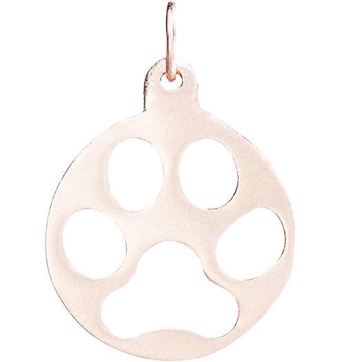 Medium Paw Print Cutout Charm Jewelry Helen Ficalora 14k Pink Gold For Necklaces And Bracelets