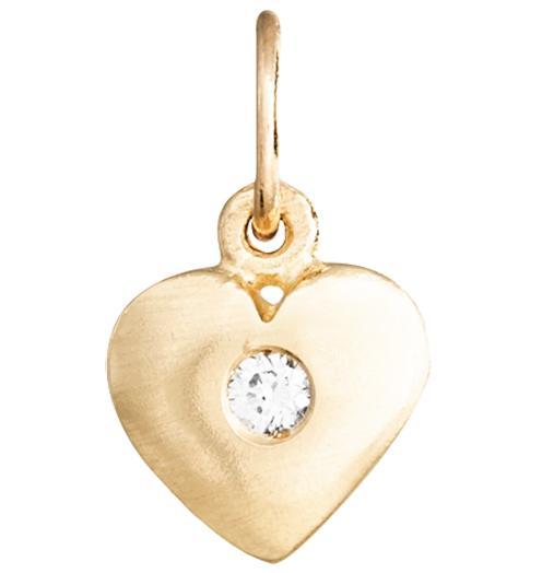 Puffed Heart Charm - 14K Yellow Gold - Helen Ficalora