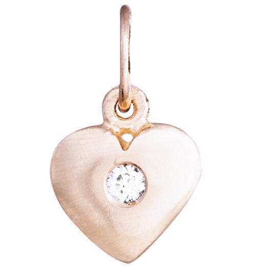 Puffed Heart Charm - 14K Rose Gold - Helen Ficalora
