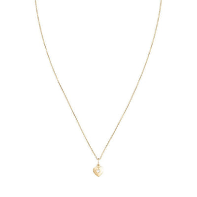 Puffed Heart Charm - 14K Yellow Gold - Helen Ficalora