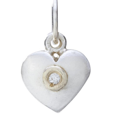 Puffed Heart Charm - Sterling Silver - Helen Ficalora